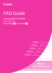 Canon imageRUNNER ADVANCE C475iIII Faq