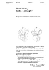 Endress+Hauser Proline Promag 53 Kurzanleitung