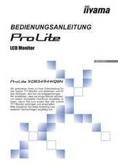 Iiyama ProLite XCB3494WQSN Bedienungsanleitung
