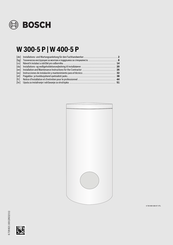 Bosch W 300-5 P Installations- Und Wartungsanleitung Für Den Fachhandwerker