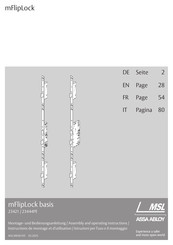 Assa Abloy MSL mFlipLock basis 23421 Montage- Und Bedienungsanleitung