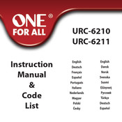 One for All URC-6210 Bedienungsanleitung