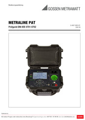 Gossen MetraWatt METRALINE PAT Bedienungsanleitung