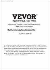 Vevor DM106 Bedienungsanleitung