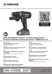 Parkside PSBSA 20-Li C3 Originalbetriebsanleitung