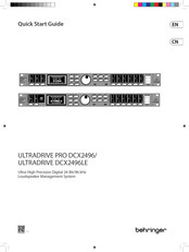 Behringer Ultradrive Pro DCX2496 Schnellstartanleitung