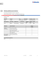Webasto Thermo Top Evo Einbaudokumentation