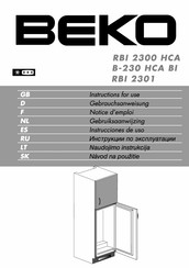 Beko RBI 2300 HCA Gebrauchsanweisung