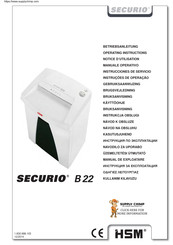 HSM SECURIO B 22 Betriebsanleitung