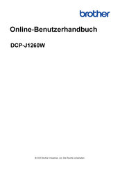 Brother DCP-J1260W Online Benutzerhandbuch