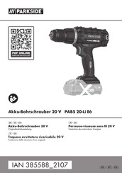 Parkside 385588 2107 Originalbetriebsanleitung