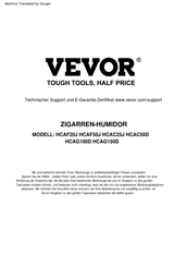 VEVOR HCAF50J Bedienungsanleitung