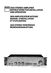 NAD 3020 Bedienungsanleitung