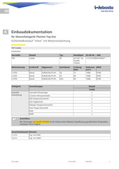 Webasto Thermo Top Evo Einbaudokumentation