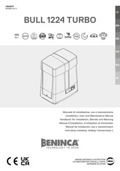 Beninca BULL 1224 TURBO Handbuch Für Installation, Betrieb Und Wartung