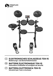 streetlife music TDX-15 Bedienungs- Und Sicherheitshinweise