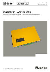 Bender ISOMETER isoPV1685RTU Kurzanleitung