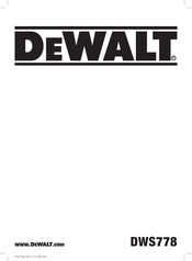 Dewalt DWS778 Bersetzt Von Den Originalanweisungen