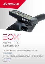 Sigma EOX VIEW 1300 Betriebs- Und Montageanleitung