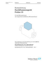 Endress+Hauser Proline 10 Kurzanleitung