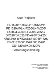 Acer XD1320W Bedienungsanleitung