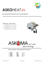 ASKOMA ASKOHEAT-F+ AHFR-BI-plus-5.8 Montagevorschrift, Gebrauchsanleitung Und Service