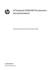 HP DesignJet T2600 MFP Serie Benutzerhandbuch