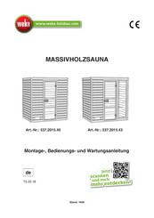 Weka 537.2015.40 Montage-, Bedienungs- Und Wartungsanleitung