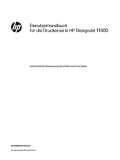 HP DesignJet T1600 Serie Benutzerhandbuch