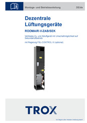 Trox ROOMAIR-V-ZAB/SEK Montage- Und Betriebsanleitung