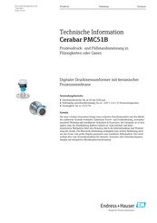 Endress+Hauser Cerabar PMC51B Technische Information