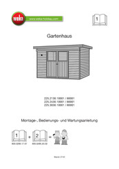 Weka 225.2130.10001 Montage-, Bedienungs- Und Wartungsanleitung