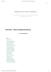 Wallbox PULSAR Installationsanleitung