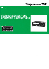 Grundig TG41 Bedienungsanleitung