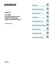 Siemens simatic et 200sp Gerätehandbuch