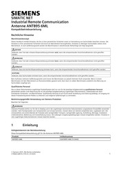 Siemens SIMATIC NET ANT895-6ML Kompaktbetriebsanleitung