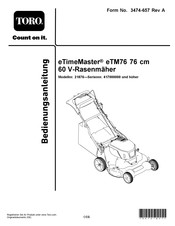 Toro eTimeMaster eTM76 Bedienungsanleitung