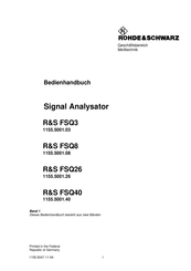 R&S FSQ26 Bedienhandbuch