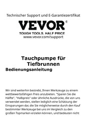VEVOR 4SDM4/6 Bedienungsanleitung