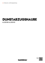 Gaggenau AL200180 Gebrauchs- Und Montageanleitung