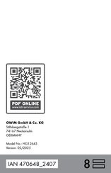 Crivit 470648 2407 Gebrauchsanleitung