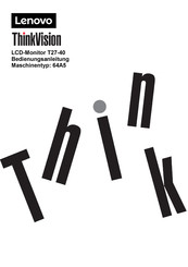Lenovo ThinkVision T27-40 Bedienungsanleitung