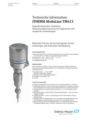 Endress+Hauser iTHERM TM402 Technische Information
