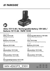 Parkside PAPK 12 D2 Originalbetriebsanleitung