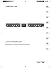 Behringer Ultragain PRO MIC2200 Schnellstartanleitung