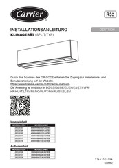 Carrier 40WHHB050D1A0TEE Installationsanleitung