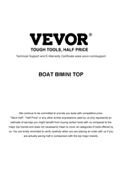 VEVOR 3 BOW BIMINI Bedienungsanleitung