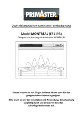 PrimAster MONTREAL Bedienungsanleitung