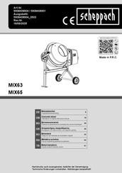 Scheppach Mix63 Originalbetriebsanleitung
