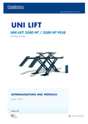 Nussbaum UNI LIFT 3500 NT PLUS Betriebsanleitung Und Prüfbuch